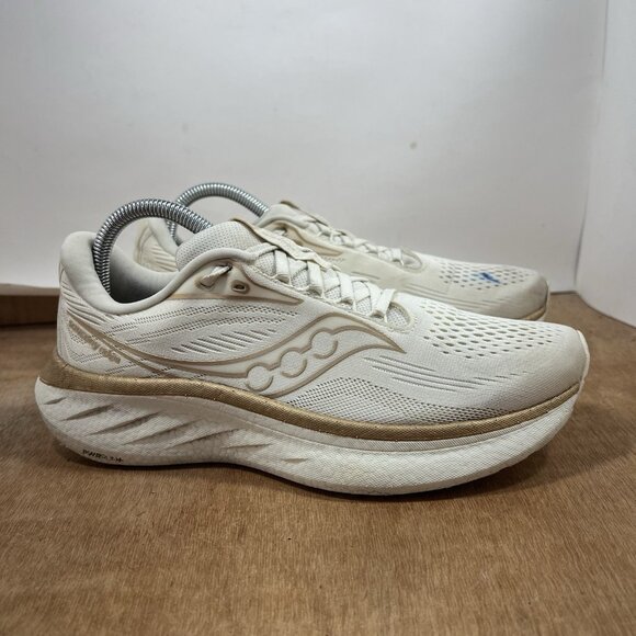 Saucony Ride 18 Shoes Women Size 9 Vanilla Daily Road Jogging Trainer Workout - Picture 1 of 10